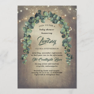Invitation Baby shower rustique de guirlande de verdure