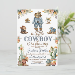 Invitation Baby shower rustique de petit cowdoy Wild West Boy