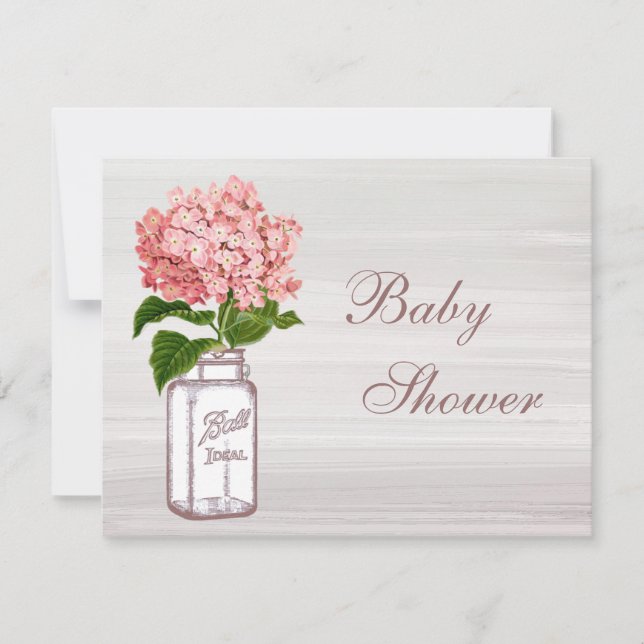 Invitation Baby shower rustique de pot de maçon et (Devant)
