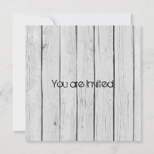 Invitation Baby shower rustique en bois blanc