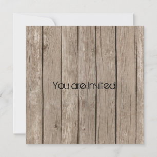 Invitation Baby shower rustique en bois Brown