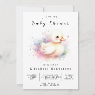 Invitation Baby shower rustique en ligne de canard