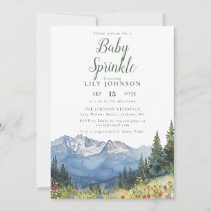 Invitation Baby shower Rustique Fleur sauvage de montagne