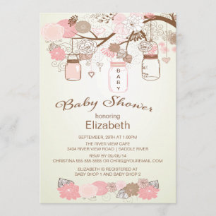 Invitation Baby shower rustique Mason Jar
