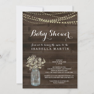 Invitation Baby shower rustique - Neutre hommes-fe