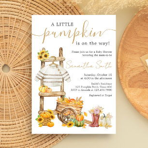 Invitation Baby shower rustique petit Citrouille