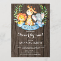 Baby shower rustique Safari Jungle Boy par mail