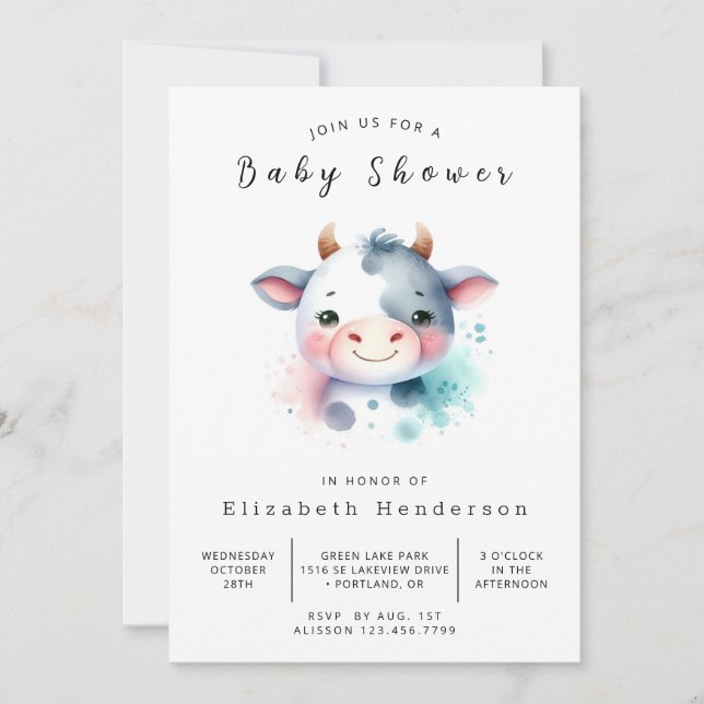 Invitation Baby shower rustique simple et gracieux (Devant)
