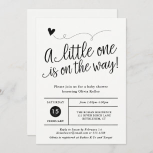 Invitation Baby shower rustique simple, non sexiste