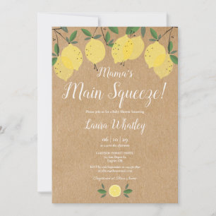 Invitation Baby-Shower Rustique Thème Citron de Mama's Main S