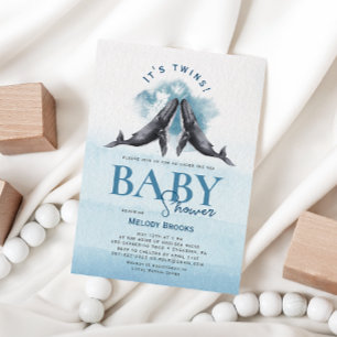 Invitation Baby shower Rustique Twins Ocean