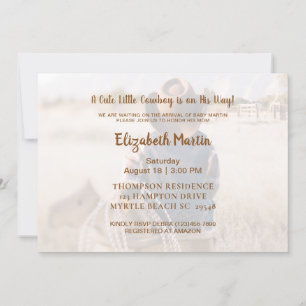 Invitation Baby shower rustique Western Cowboy