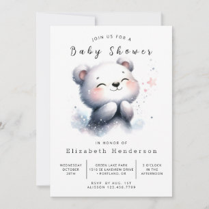 Invitation Baby shower Rustique Whimsy Bear