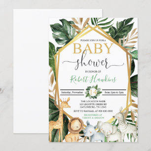 Invitation Baby shower Safari