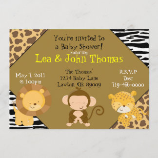 Invitation Baby shower Safari