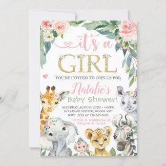 Invitation Baby shower Safari