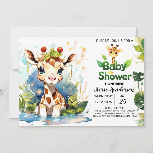 Invitation Baby shower Safari Adventure (Devant)