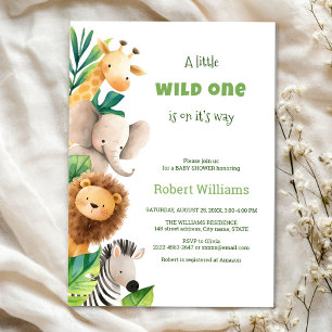 Invitation Baby shower Safari animal watercolor