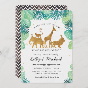 Invitation Baby shower Safari Animaux