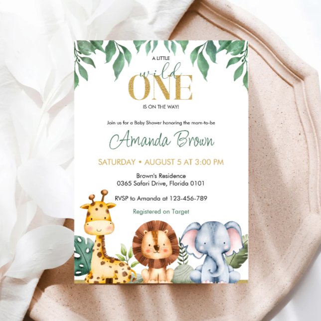 Invitation Baby shower Safari Animaux (Créateur téléchargé)