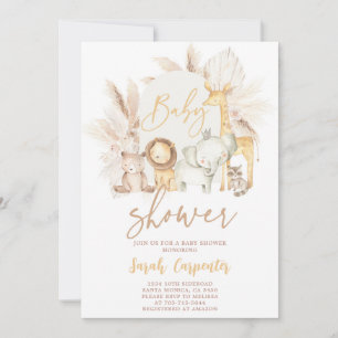 Invitation Baby shower Safari Boho