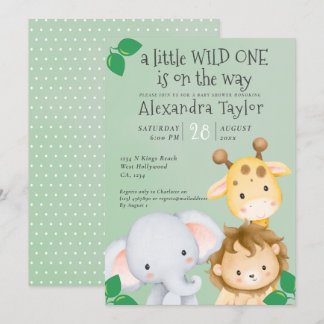 Invitation Baby shower Safari Cute Personnalisé