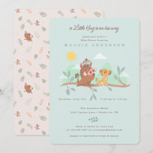 Invitation Baby shower Safari de Disney Lion King Jungle
