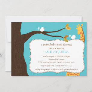Invitation Baby shower Safari Giraffe