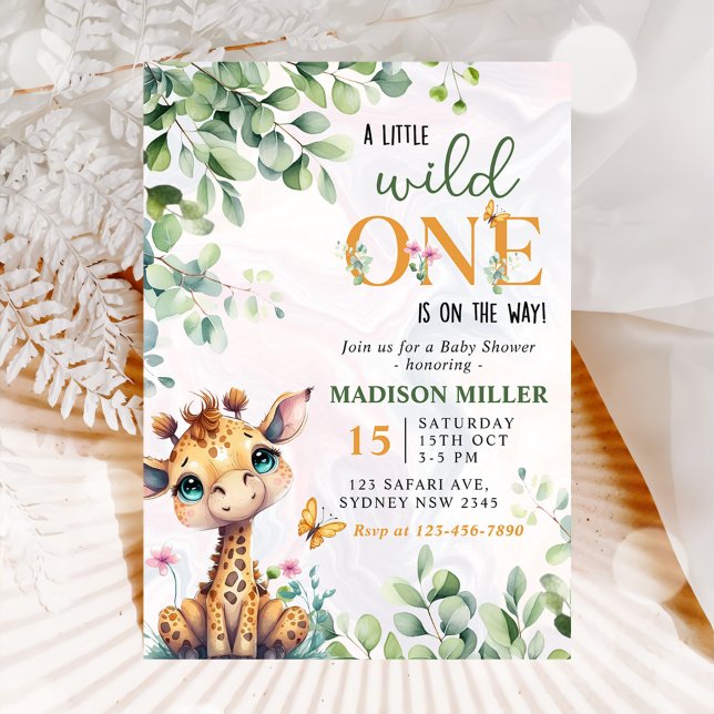 Invitation Baby shower Safari Jungle Animaux (Créateur téléchargé)