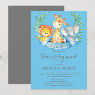 Invitation Baby shower Safari Jungle Boy par mail