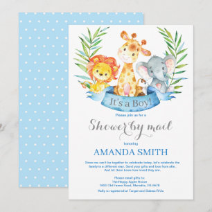 Invitation Baby shower Safari Jungle Boy par mail