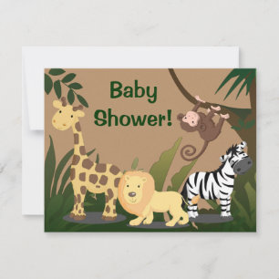 Invitation Baby shower Safari soft