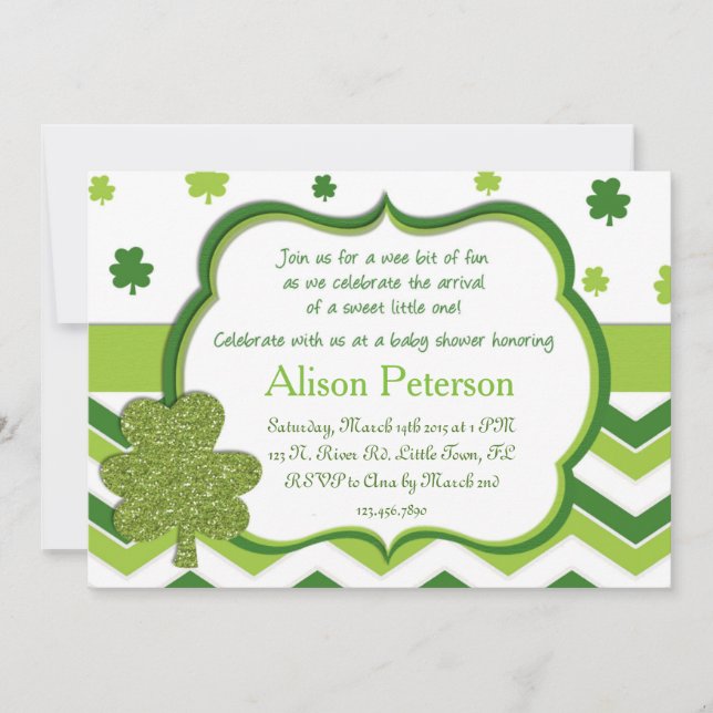 Invitation Baby shower Saint-Patrick (Devant)