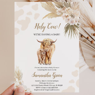 Invitation Baby Shower Sainte Vache Genre Neutre