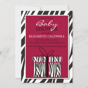 Invitation Baby shower Sassy Zebra