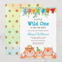 Baby shower sauvage de renard mou de bois Un