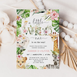 Invitation Baby Shower Sauvage Tropical Jungle Bohème Safari