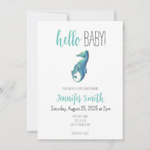 Invitation Baby shower Seahorse