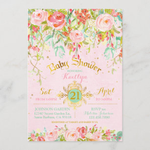 Invitation Baby shower secret de jardin Sparkle Enchanted