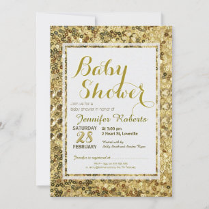 Invitation Baby shower   Séquences d'or