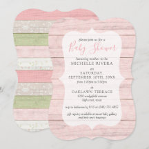Baby shower Shabby rose & Sage vert bois rustique 