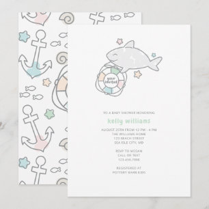 Invitation Baby shower Shark Ahoy