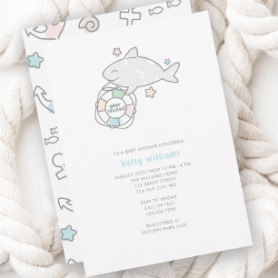 Invitation Baby shower Shark Ahoy