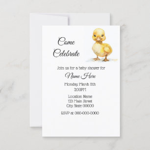 Invitation Baby shower simple à l'aquarelle