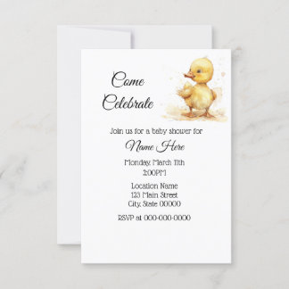 Invitation Baby shower simple à l'aquarelle