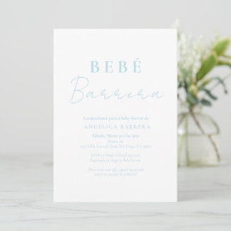 Invitation Baby shower simple Bebe Azul Invitación