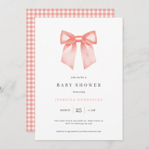 Invitation Baby shower simple Bow