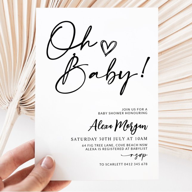 Invitation Baby shower simple moderne Neutre genre (Créateur téléchargé)