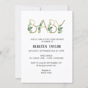 Invitation Baby shower simple pour bébé Slogan