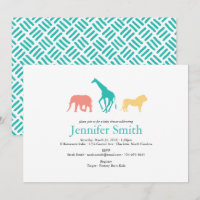 Baby shower simple Safari animal Silhouette garçon